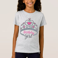 -roze prinses Tiara Birthday Party Girl