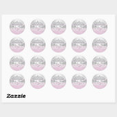 Roze Prinses Tiara & Kant Baby shower Stickers (Vel)