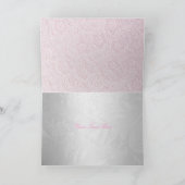 Roze prinses Tiara & kant Dank je kaart (Binnen)