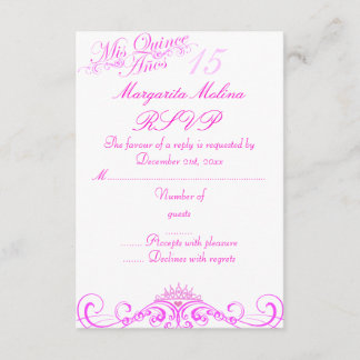Roze Prinses Tiara Quinceanera RSVP