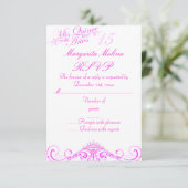 Roze Prinses Tiara Quinceanera RSVP (Staand voorkant)