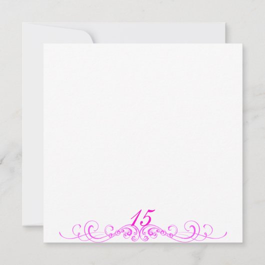 Roze Prinses Tiara Quinceanera Uitnodiging (Achterkant)