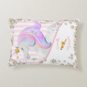 Roze prinses Unicorn Aangepaste striptekening Accent Kussen (Achterkant)