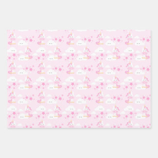 Roze prinses & Unicorns Birthday Party Wrap Inpakpapier Vel