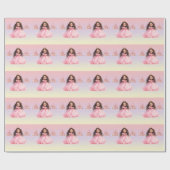 Roze Prinses Verjaardag Cadeaupapier (Vlak)