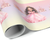 Roze Prinses Verjaardag Cadeaupapier (Rol Hoek)