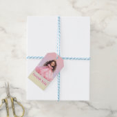 Roze Prinses Verjaardag Custom Cadeaubijsluiter Cadeaulabel (Met Touw)