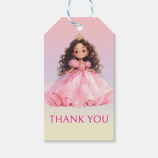Roze Prinses Verjaardag Custom Cadeaubijsluiter Cadeaulabel (Voorkant)