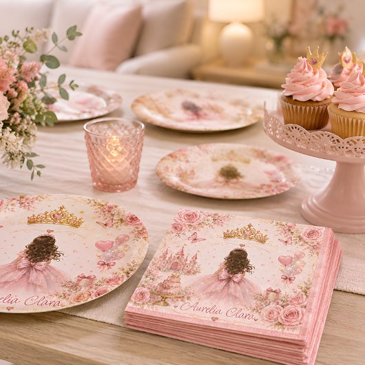 Roze Prinses Verjaardag Servet