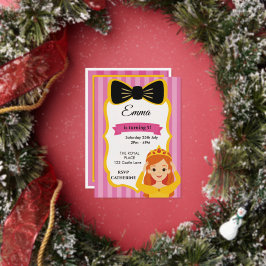 Roze Prinses Verjaardag Uitnodigen | tateraar Folie Uitnodiging