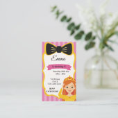 Roze Prinses Verjaardag Uitnodigen | tateraar Informatiekaartje (Staand voorkant)