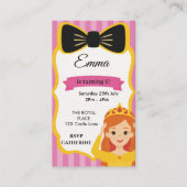 Roze Prinses Verjaardag Uitnodigen | tateraar Informatiekaartje (Voorkant)