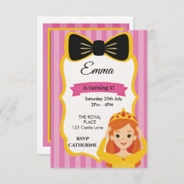 Roze Prinses Verjaardag Uitnodigen | tateraar RSVP Kaartje