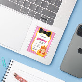 Roze Prinses Verjaardag Uitnodigen | tateraar Sticker (Laptop met iPhone)