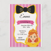 Roze Prinses Verjaardag Uitnodigen | tateraar Uitnodiging Briefkaart (Voorkant)