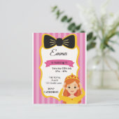 Roze Prinses Verjaardag Uitnodigen | tateraar Uitnodiging Briefkaart (Staand voorkant)