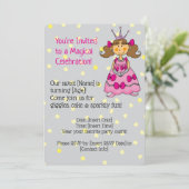 Roze Prinses Verjaardag Uitnodiging (Staand voorkant)