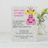 Roze Prinses Verjaardag Uitnodiging (Staand voorkant)