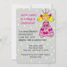 Roze Prinses Verjaardag Uitnodiging