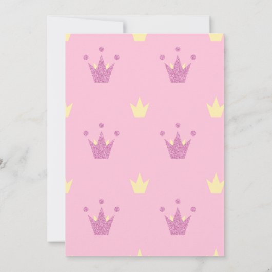 Roze Prinses Verjaardag Uitnodigingen met Foto (Achterkant)