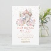 Roze Prinses Verjaardagsbloesem Koets Kaart (Staand voorkant)