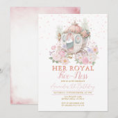 Roze Prinses Verjaardagsbloesem Koets Kaart (Voorkant / Achterkant)