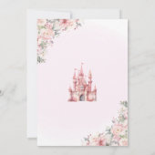 Roze Prinses Verjaardagsfeest Nodig Sprookje uit Kaart (Achterkant)