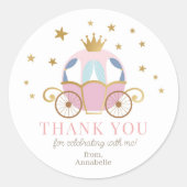 Roze Prinses Verjaardagsfeest Stickers (Voorkant)