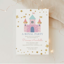 Roze Prinses Verjaardagsfeest Uitnodiging