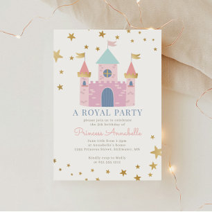 Roze Prinses Verjaardagsfeest Uitnodiging