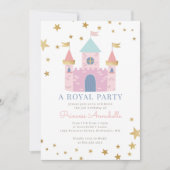 Roze Prinses Verjaardagsfeest Uitnodiging (Voorkant)