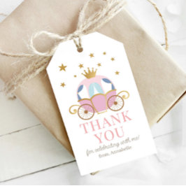 Roze Prinses Verjaardagsfeestje Favor Tags Cadeaulabel