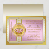 Roze Prinses Verjaardagsfeestje Kaart (Voorkant / Achterkant)