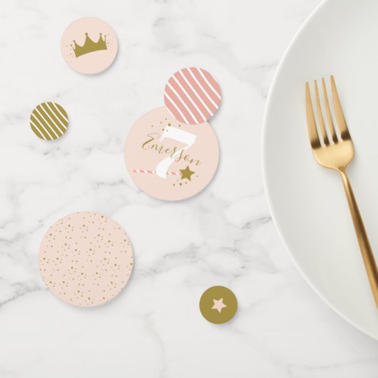 Roze prinses verjaardagsfeesttafel confetti (Groep)