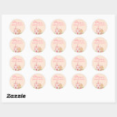 Roze Prinses Verjaardagssticker Ronde Sticker (Vel)