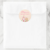 Roze Prinses Verjaardagssticker Ronde Sticker (Tas)