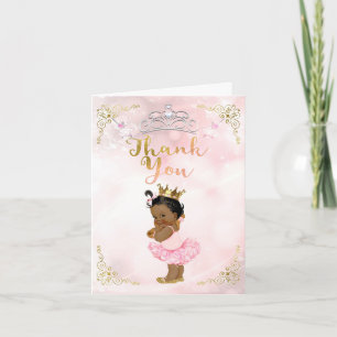 Roze Prinses Vintage Baby Meisje Etnisch Dank Je W Bedankkaart