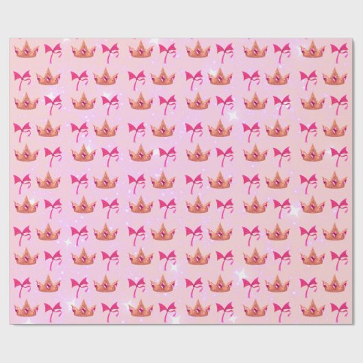 Roze Prinses Wrapping Papier (Vlak)