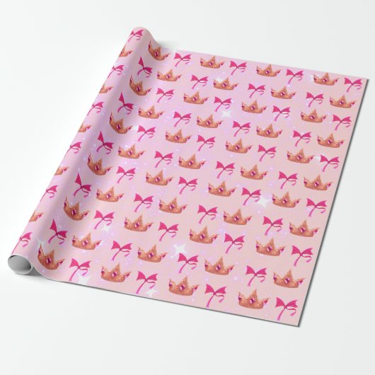 Roze Prinses Wrapping Papier (Uitgerold)