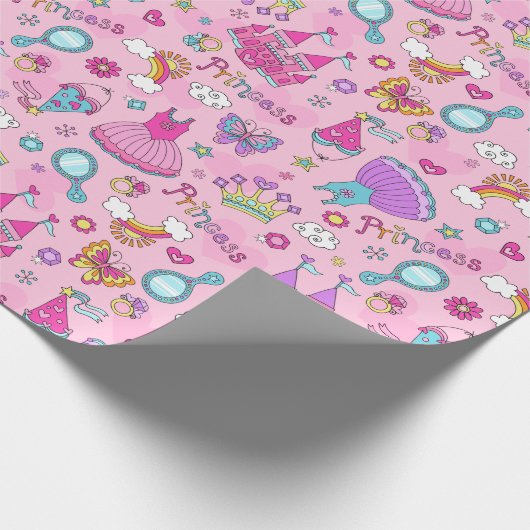 Roze prinses wrapppapier, 30 x 6 inch cadeaupapier (Hoek)