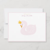 Roze Prinses Zwanen Kraam Briefkaart (Voorkant)