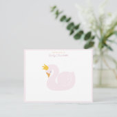 Roze Prinses Zwanen Kraam Briefkaart (Staand voorkant)