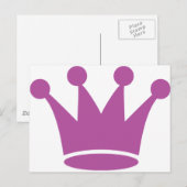 roze prinseskroon briefkaart (Voorkant / Achterkant)