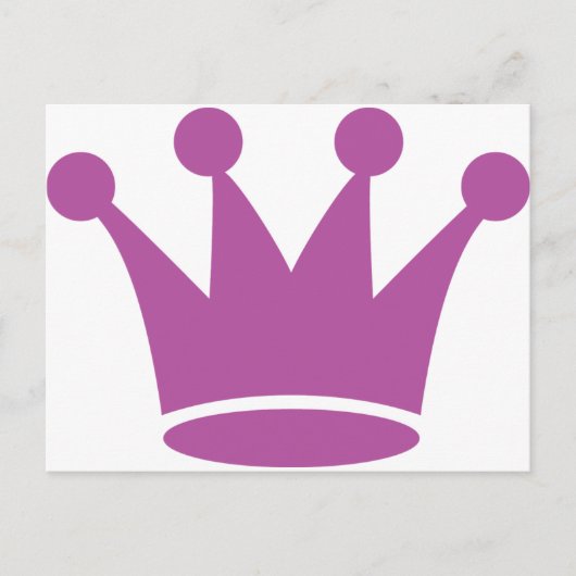 roze prinseskroon briefkaart (Voorkant)