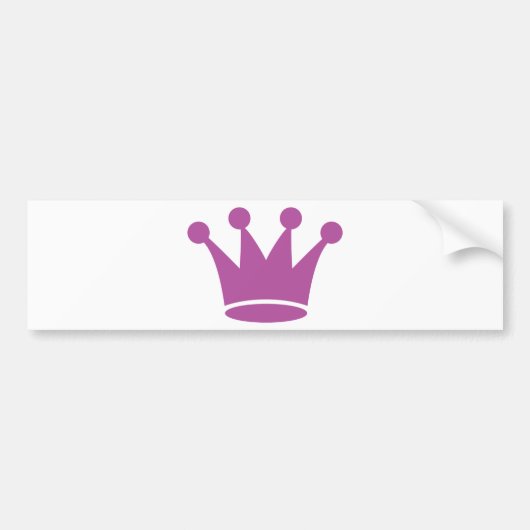 roze prinseskroon bumpersticker (Voorkant)