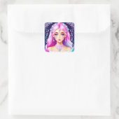  roze prinsesontwerp voor de Sticker (Tas)