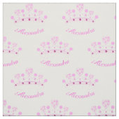 Roze Prinsessen Kroon Aangepaste Naam Stof (Swatch)