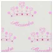 Roze Prinsessen Kroon Aangepaste Naam Stof (Close Up)