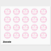 Roze Prinsessen Kroon Meisjes Verjaardagssticker Ronde Sticker (Vel)