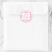 Roze Prinsessen Kroon Meisjes Verjaardagssticker Ronde Sticker (Tas)